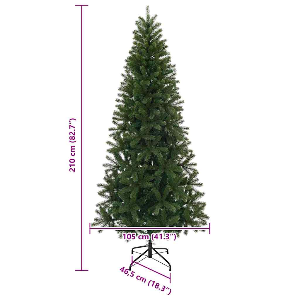 Artificial Christmas Tree Green 210 cm PVC, PE and steel